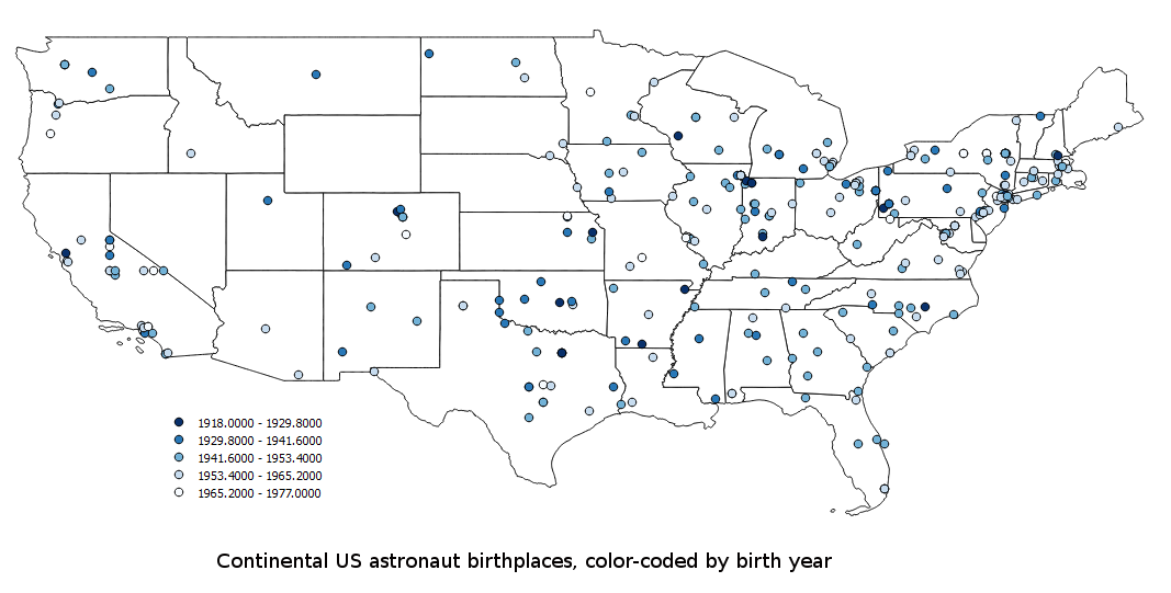 US astronaut birth places