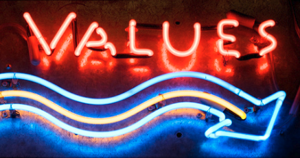 VALUES neon sign